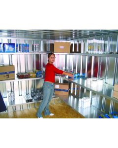3-level shelving system for Quick-Build container